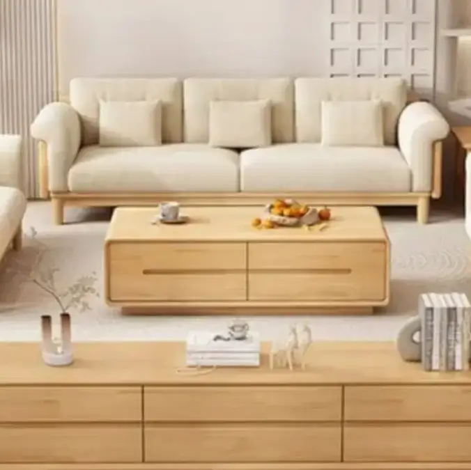 Beech Wood Sofa Set – Modern & Classic